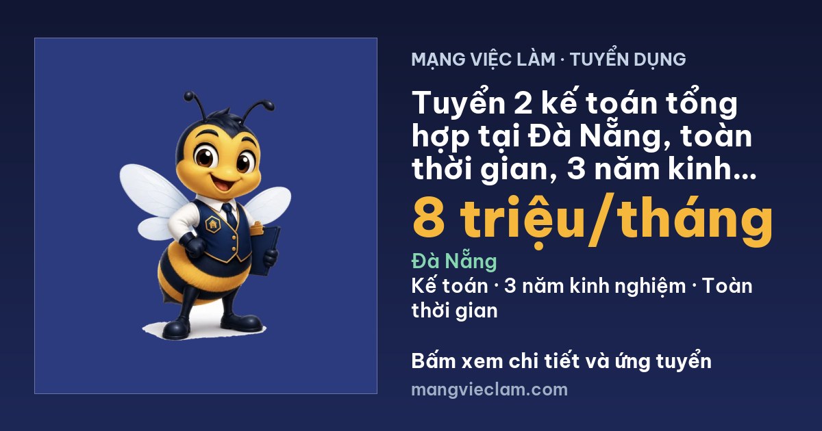 Thẻ chia sẻ của một tin trên Mạng Việc Làm
